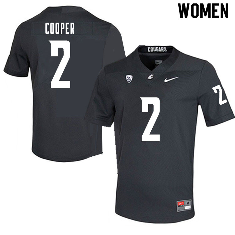 Women #2 Cammon Cooper Washington State Cougars College Football Jerseys Sale-Charcoal